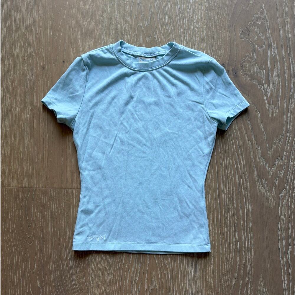 Sunny De Mini Baby Tee Size XS Light Blue